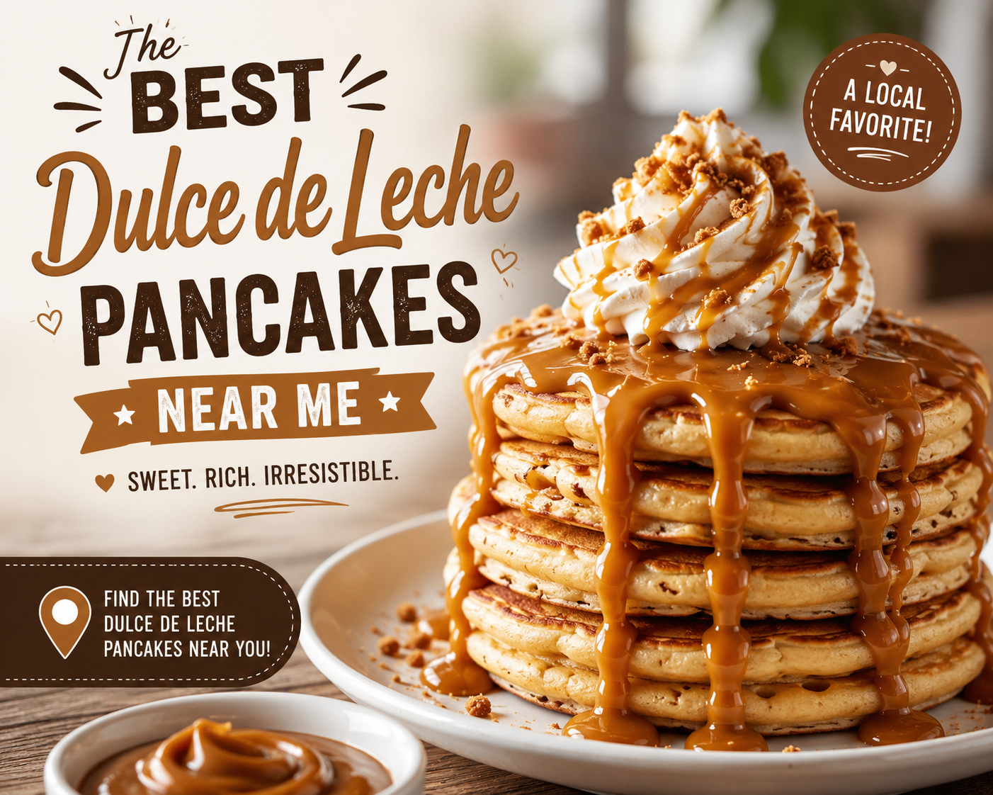 Best dulce de leche pancakes with caramel topping and fresh berries
