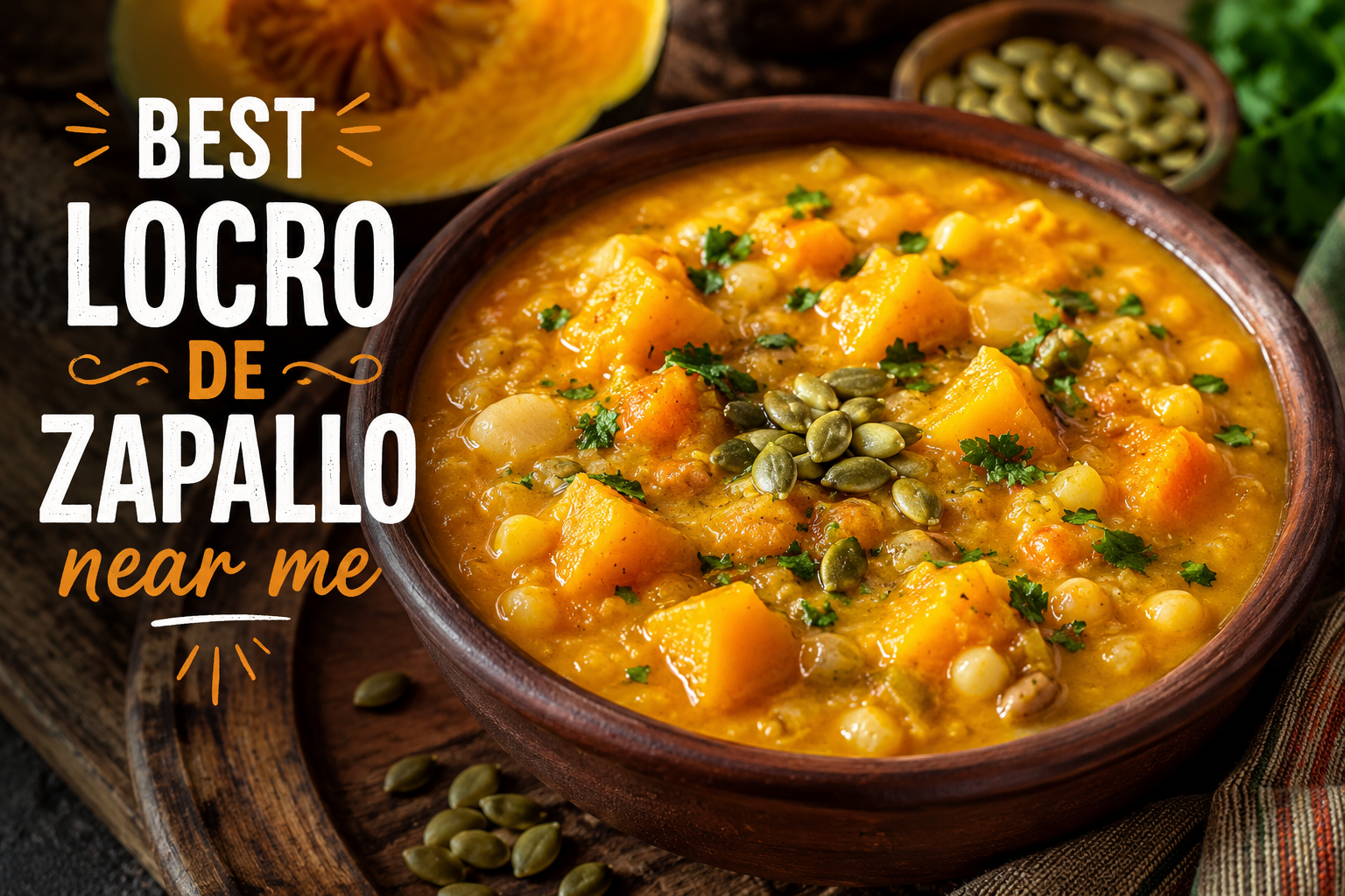 Best locro de zapallo near me served in a traditional bowl with fresh pumpkin stew.