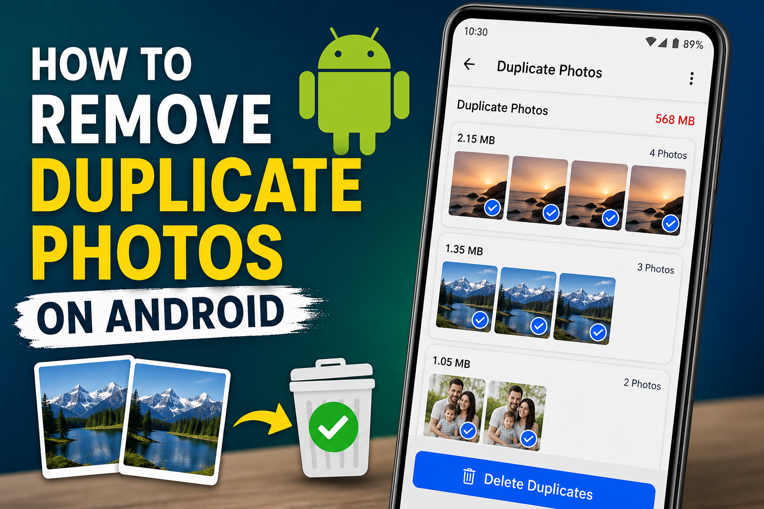 How to remove duplicate photos on Android using Files by Google