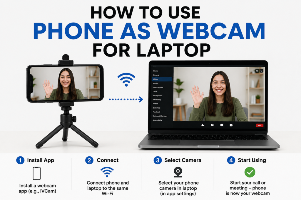 how to use phone as webcam for laptop