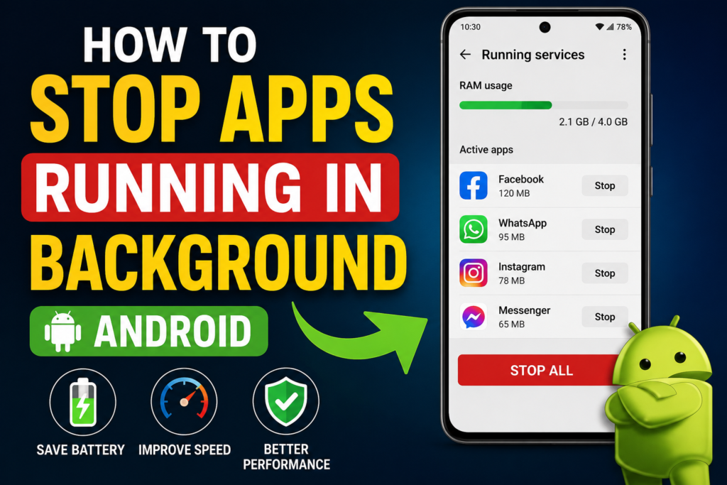 how to stop apps running in background android