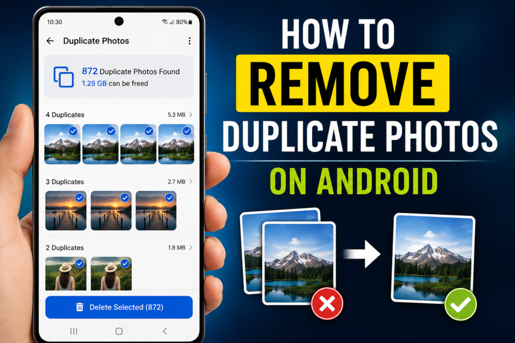 how to remove duplicate photos on android